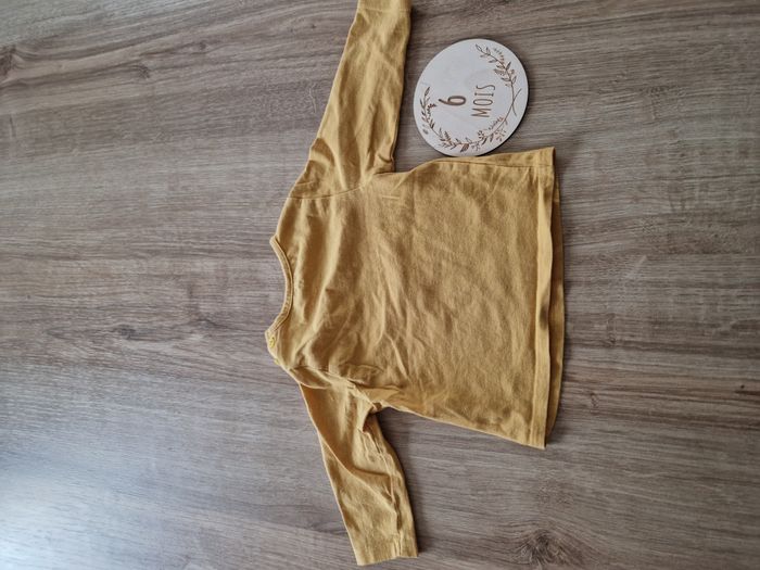 T-shirt Manches Longues Jaune Moutarde Tigre sur Trottinette Kiabi - 6 mois - photo numéro 4