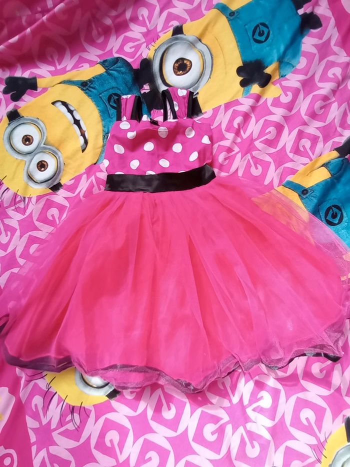 Robe Minnie rose 100 cm