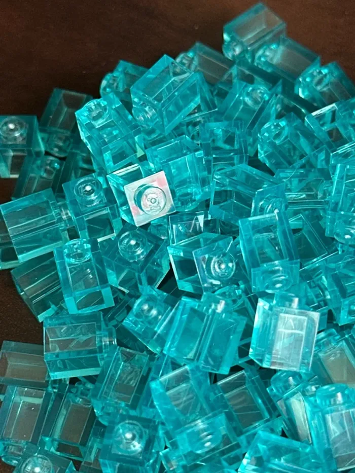 50 Brick Lego  1 x 1 ref 3005 Trans-light Blue - photo numéro 3