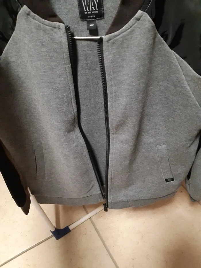 Veste cardigan gilet noir/gris - IKKS - taille XXS ado - photo numéro 5