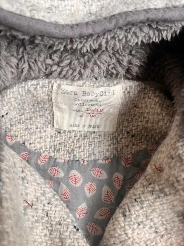 Manteau doublé boutonnage Zara 18 mois - photo numéro 2