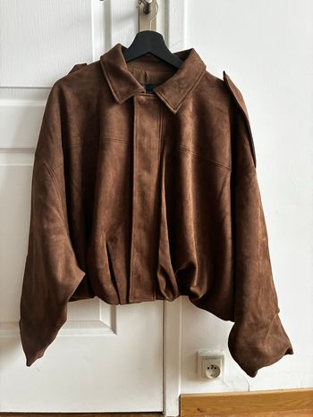 Veste Bomber effet daim Marron Foncé - Taille L - Neuve