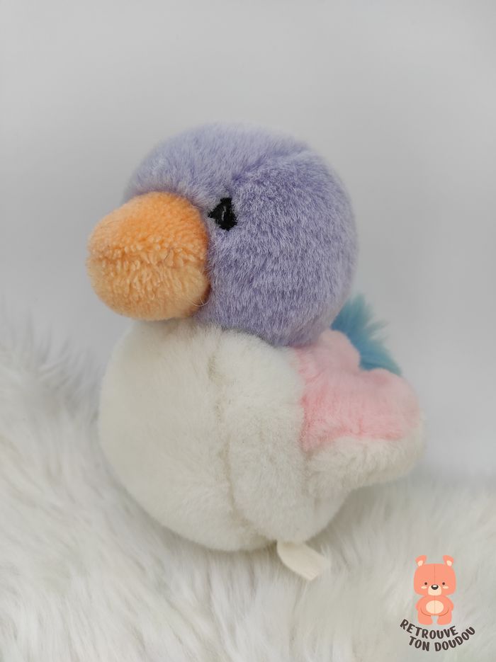 Peluche Canard Pastel Blanc Vintage