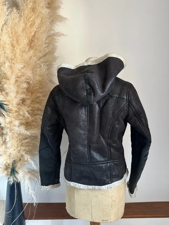 Veste en cuir aviateur M/38 avec capuche - photo numéro 3