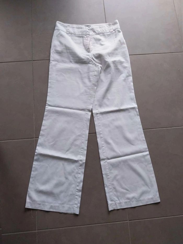 Pantalon en toile  blanc cassé T38 - photo numéro 2