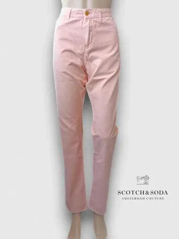 Pants Scotch & Soda coupe droite ,taille haute , lin et coton