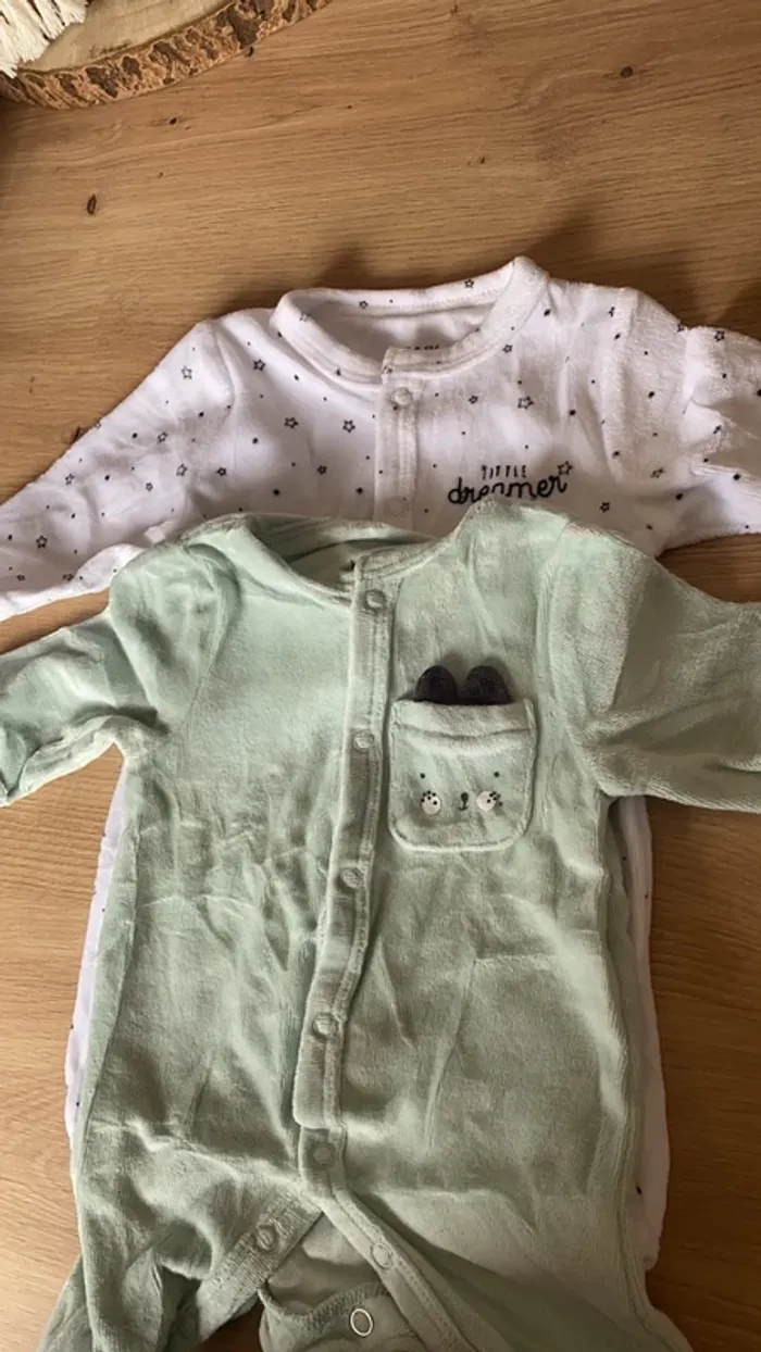 Lot de deux pyjamas 0 mois - photo numéro 2