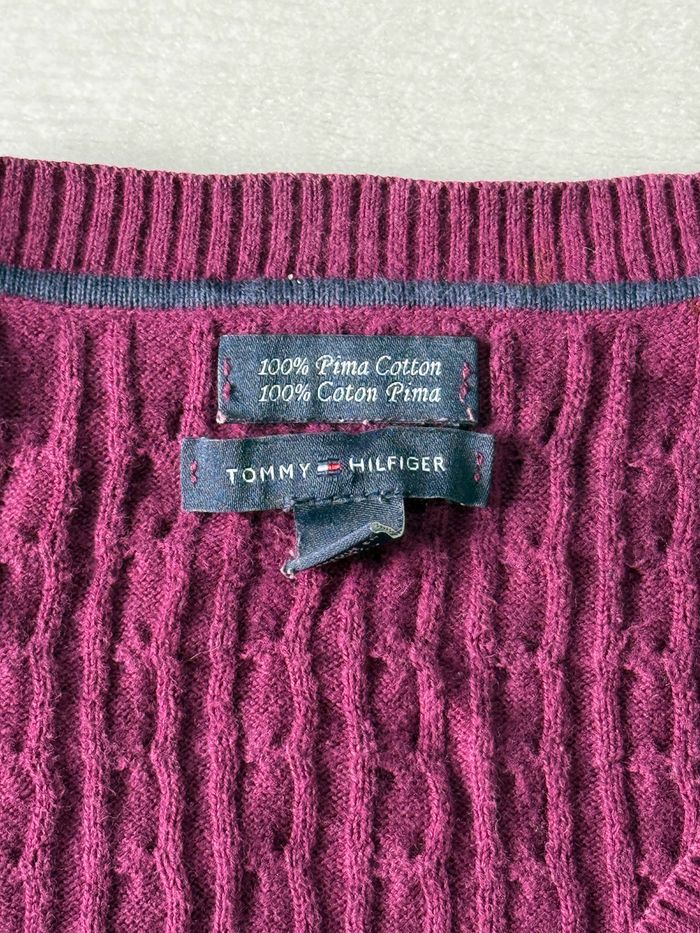 Pull torsadé tommy Hilfiger violet pourpre pour femme taille M - photo numéro 6