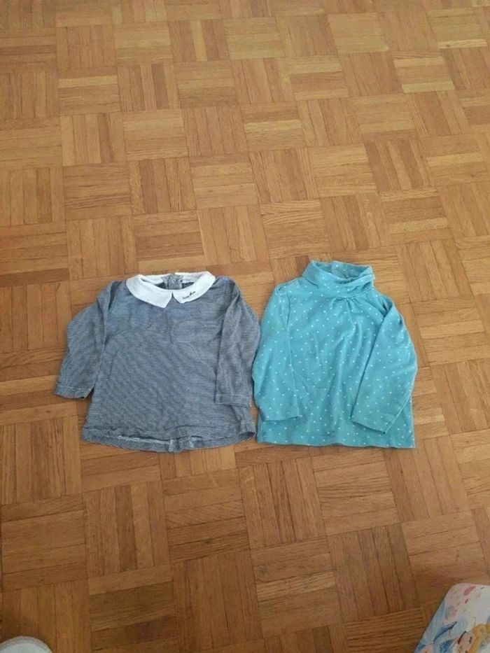 Lot 2 t-shirts manches longues 18 mois