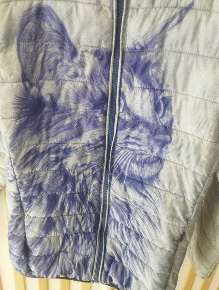 Doudoune Desigual 9/10ans bleue chat - photo numéro 2