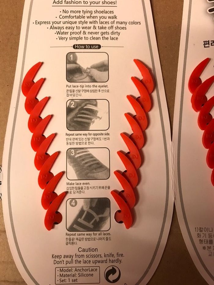Lacets en silicone rouge - photo numéro 2