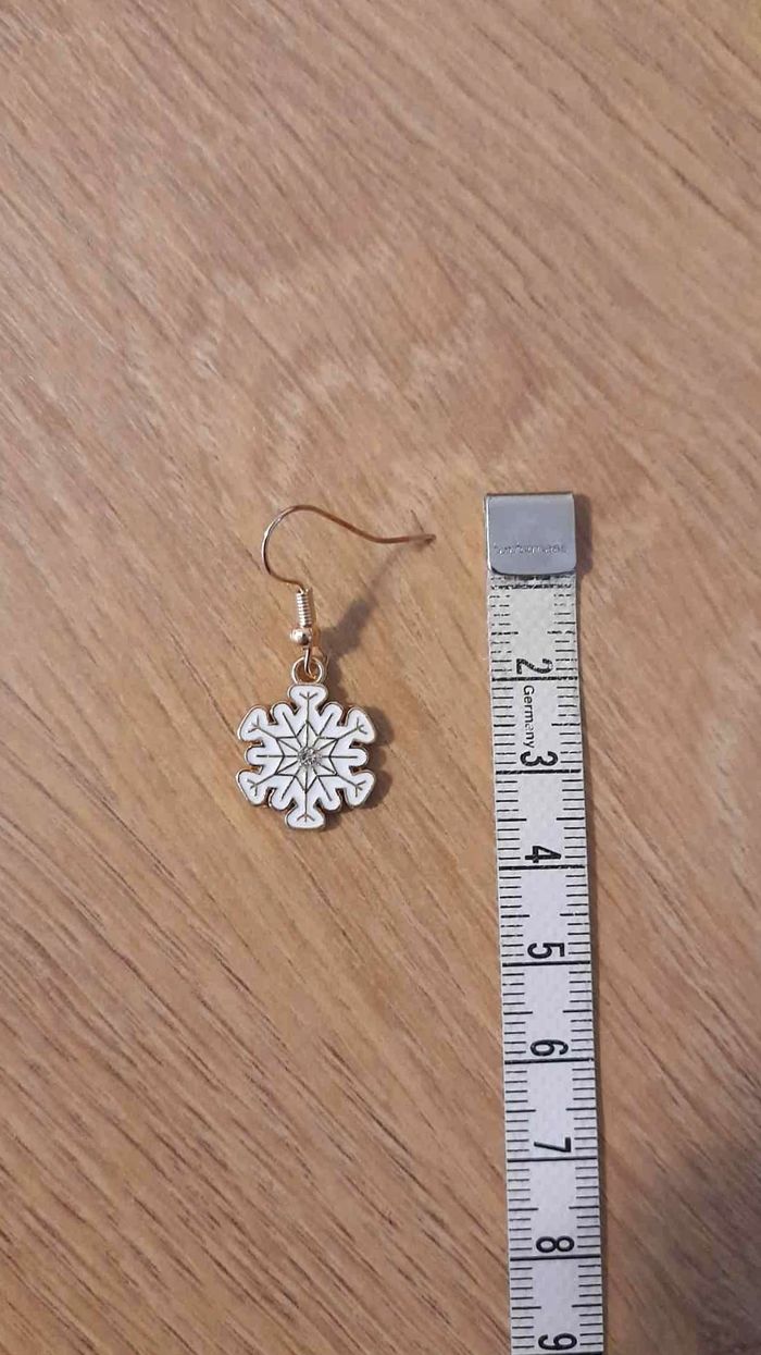Bijoux Noël | Boucles d’Oreilles neuves Flocon de neige - photo numéro 3