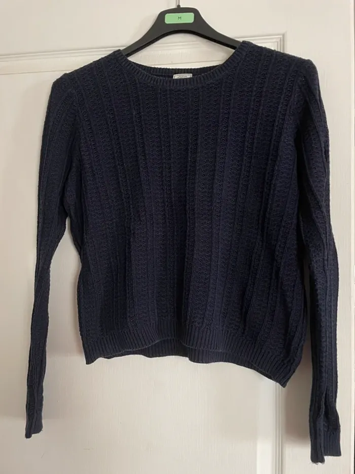 Pull en maille bleu marine