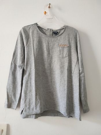 Tee-shirt gris à sequins dorés 8 ans Kiabi