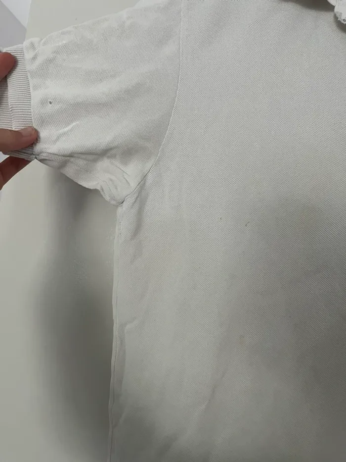 Polo Lacoste blanc en coton taille S - photo numéro 3