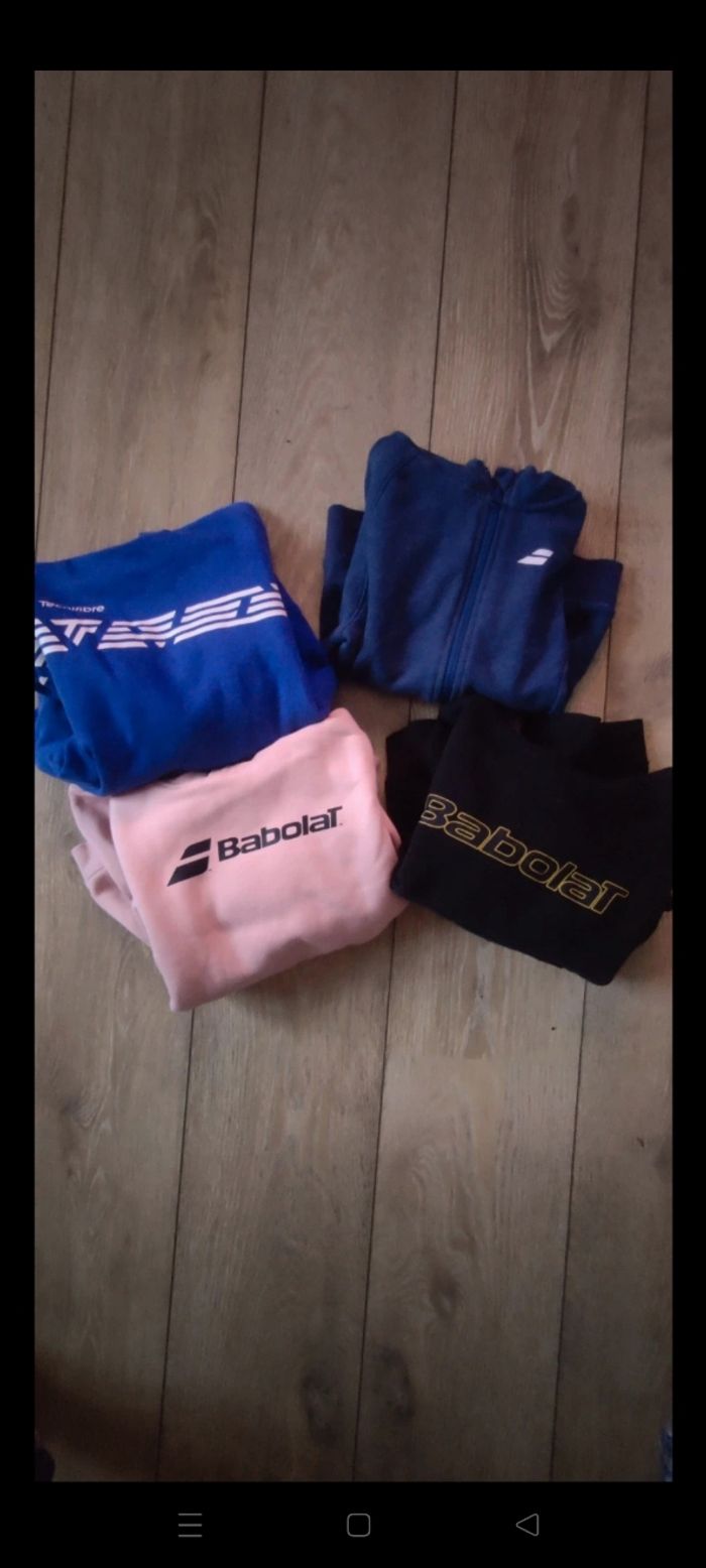 Lot 4 gilets pulls tennis taille 8 ans Babolat tecnifibre - photo numéro 2