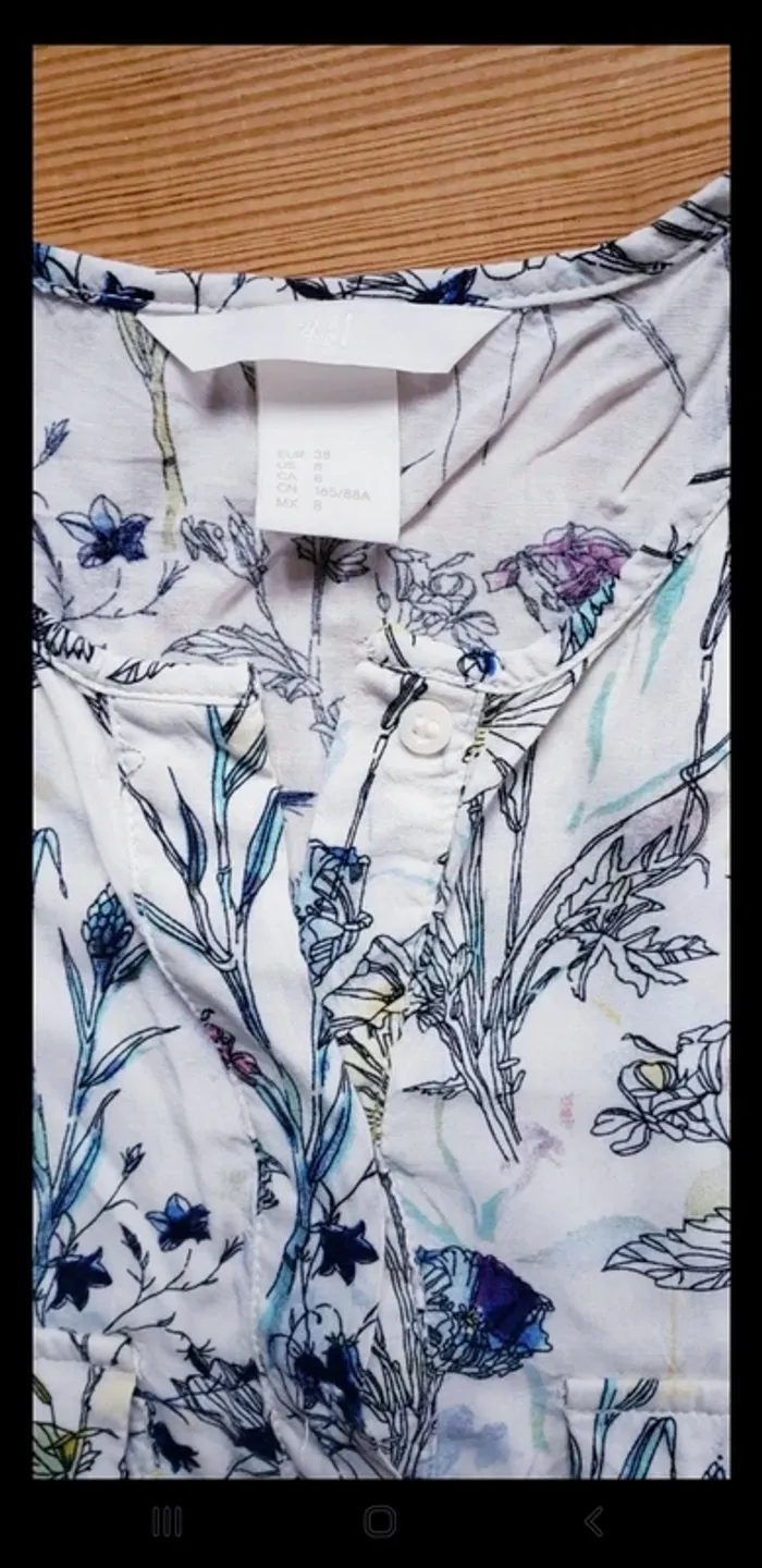 Robe chemise ample H&M fleurie floral femme printemps été - photo numéro 4