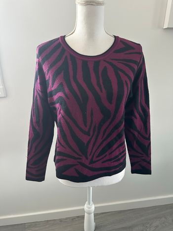Pull zèbre noir argenté et violet Morgan T40 L 