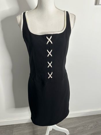 Robe moulante noire et blanche Y2K Vintage T40 L