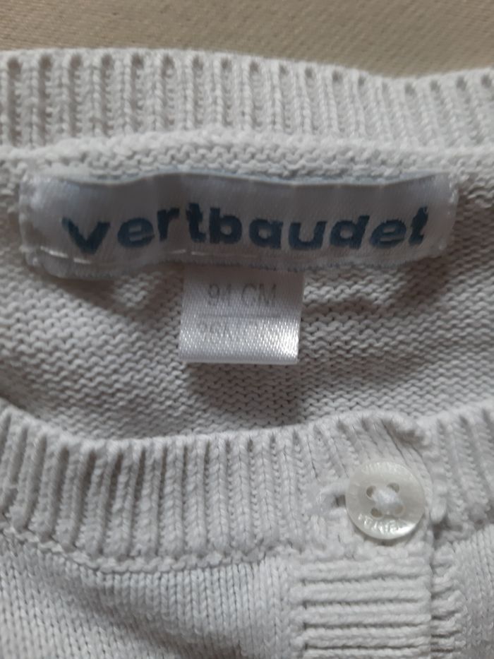 gilet blanc en coton fille - cerises - Vertbaudet - 3 ans - photo numéro 4