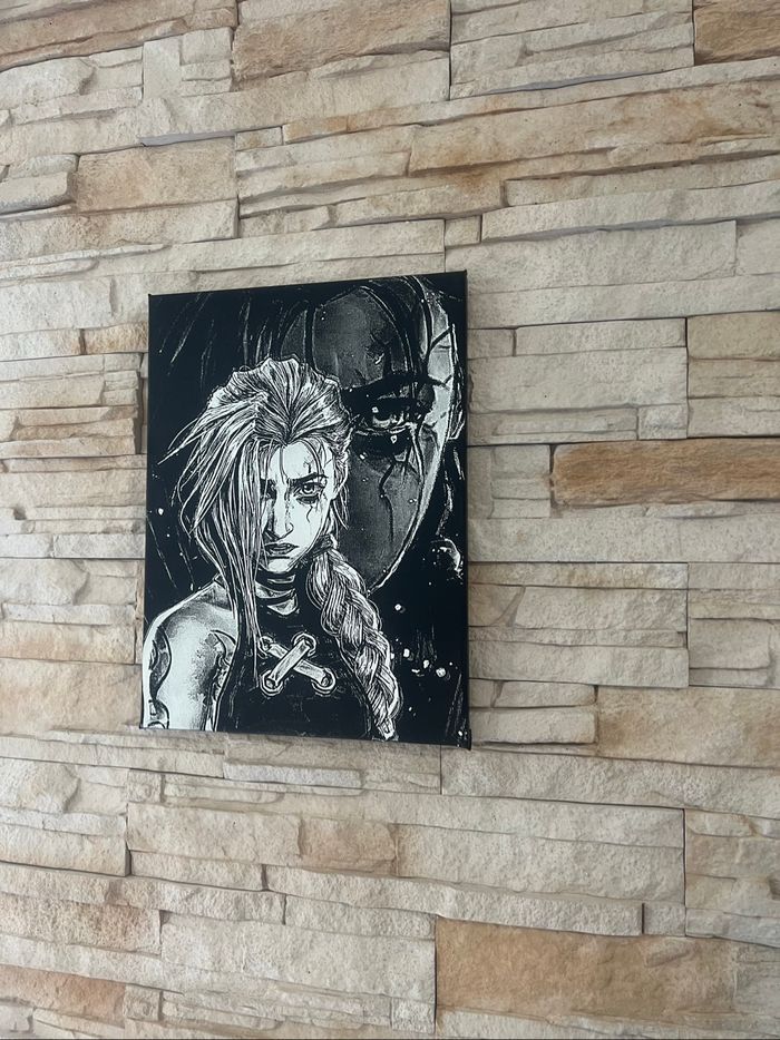 Tableau Jinx double regard Arcane en toile 30x40cm - photo numéro 3