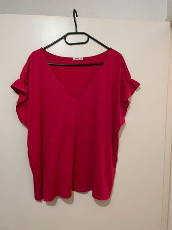 T shirt Gémo taille XXL neuf rose légèrement pailleté