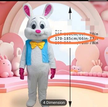 Costume de mascotte de lapin adulte, le déguisement, la tenue de lapin fêtes de festival
