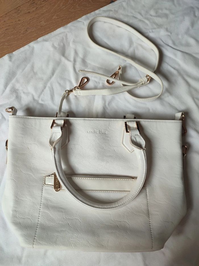 Sac a main simili cuir blanc
