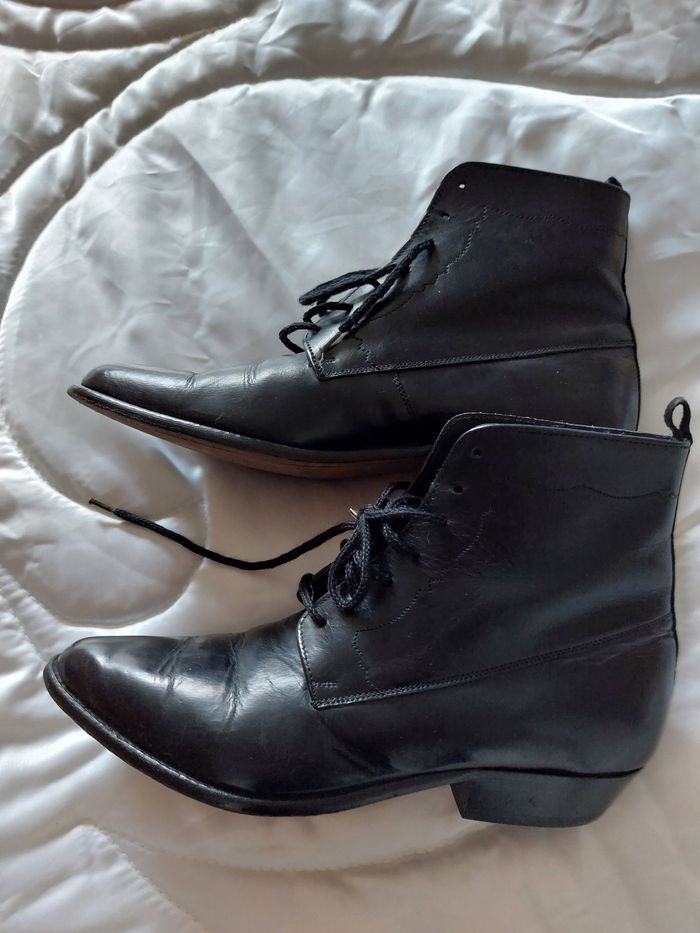 Bottines en cuir véritable – Style vintage chic Pointure 41 - photo numéro 8