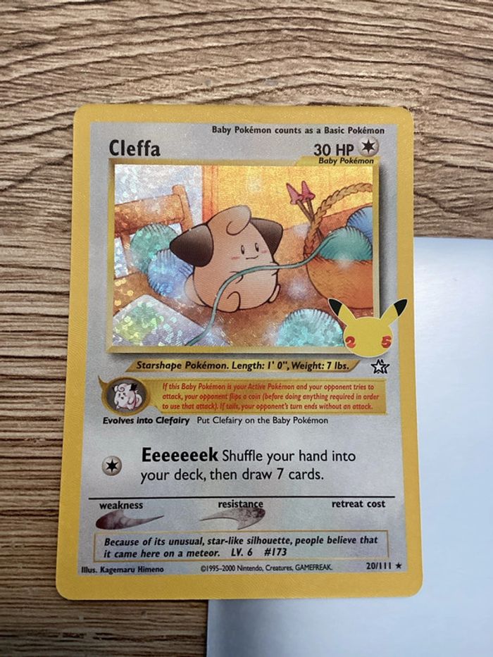 carte Pokémon 20/111 cleffa célébration 25ans anglais ANG - photo numéro 3