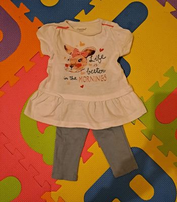 Ensemble tunique lapin legging, bébé rêve, taille 3 mois (62 cm)