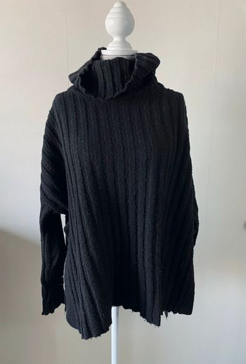 Pull maille sweater maglione suéter trui Sweat-shirt haut sweat t-shirt manches folder crochet noir