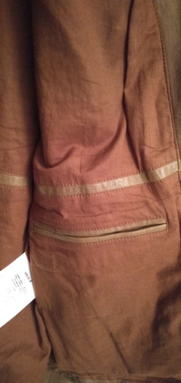 Veste cuir cognac - photo numéro 3