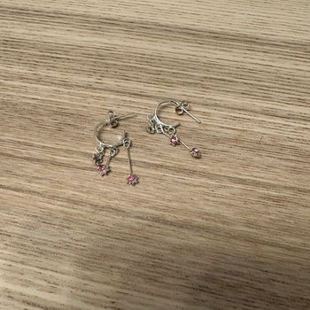 Boucles d’oreilles • rose & argenté 🌿