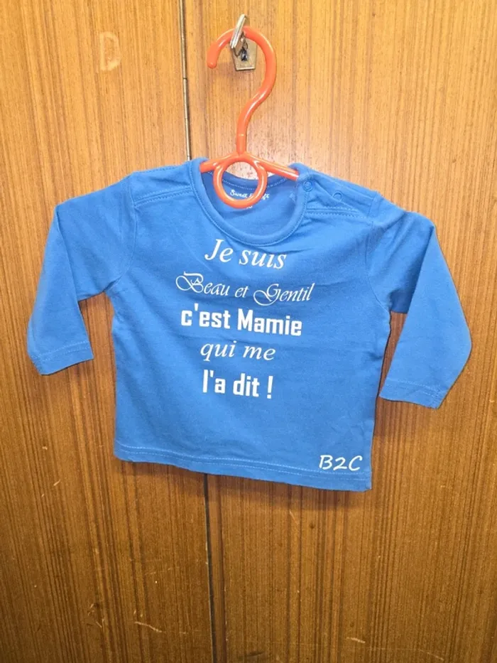 T-shirt bébé garçon manches longues bleu