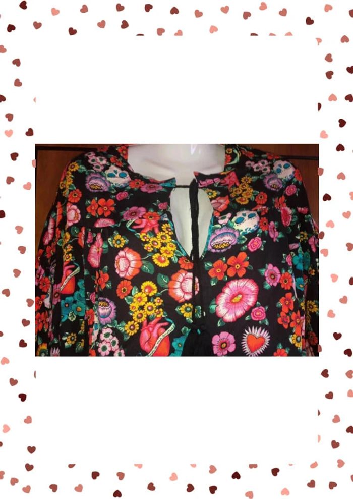 Tunique fleurie taille unique April Vintage - photo numéro 2