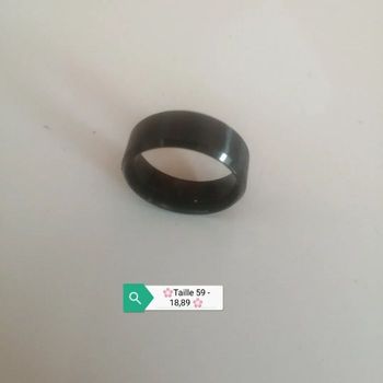 🌸Bague anneau noir acier inoxydable Taille 59 "Maty" 🌸