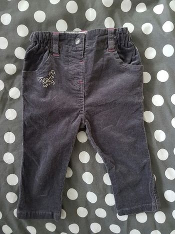 Pantalon gris en velours