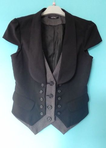 🍁 Veste boléro noir et imprimé Xanaka taille 36 🍁