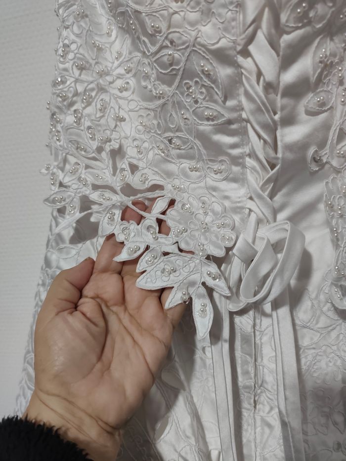 Robe de mariée bohème blanche – Neuve – Bustier – XXXXL (44/48) – Laçage + zip 🤍 - photo numéro 5