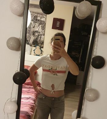 T-shirt court croc top blanc Saturday H&M S