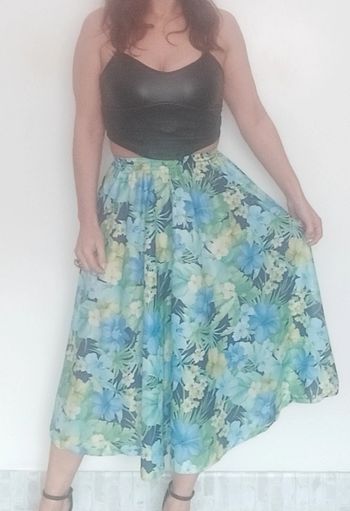 Jupe longue fleurie fluide vintage taille 38