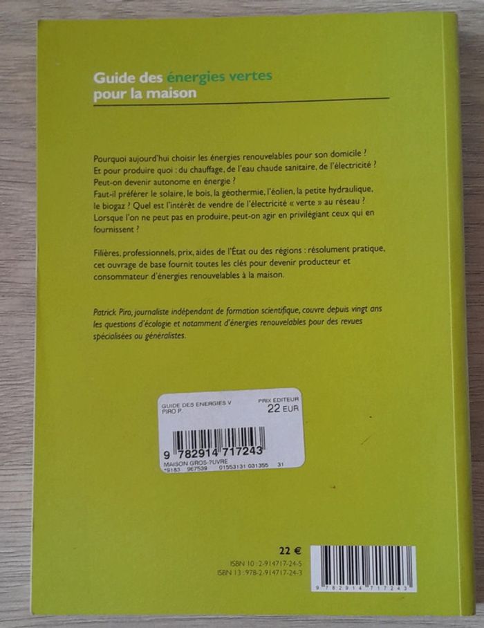 Guide des énergies vertes pour la maison Patrick piro - photo numéro 3