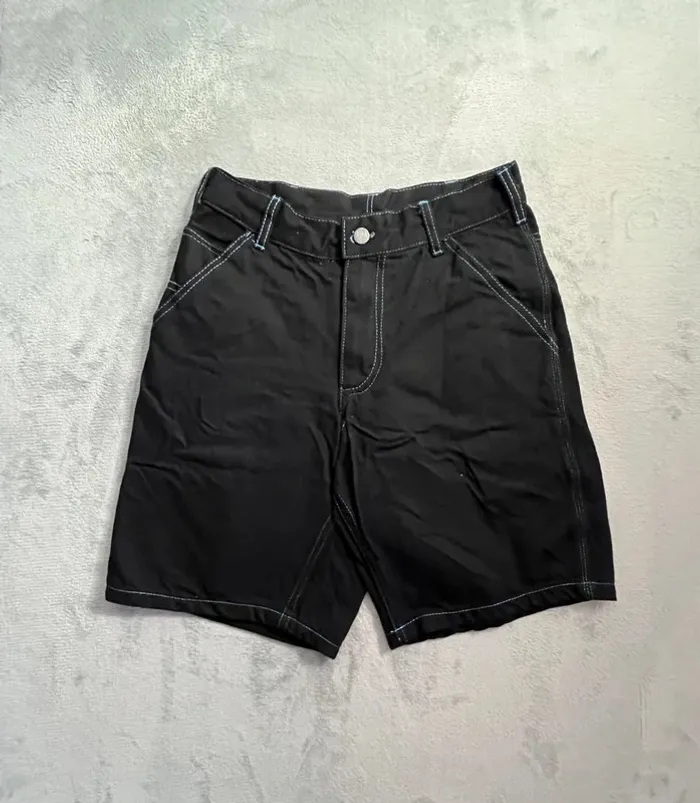 Short/Jort Stussy Black Embroidered Blue Lagoon Big Logo Back – Taille S - photo numéro 4