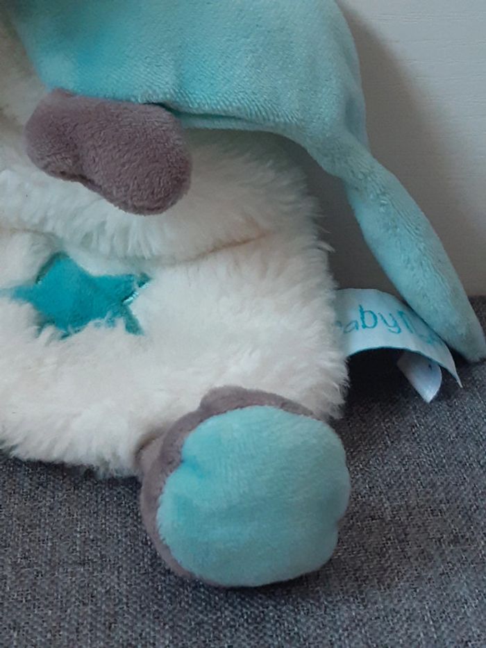 Peluche / doudou Baby Nat : Hippopotame Bleu et blanc - photo numéro 6