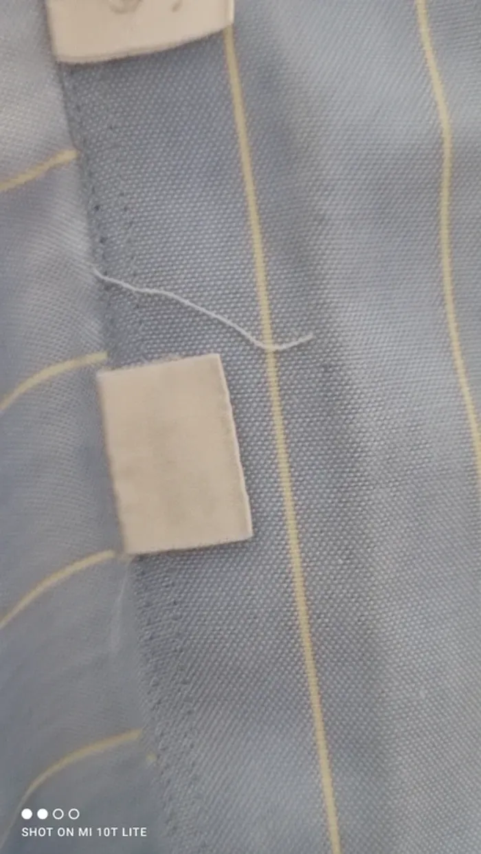 Chemise homme bleue rayures jaune reporter paris - photo numéro 5