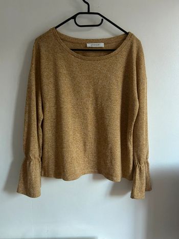 Joli pull • moutarde • manches bouffantes • Promod • taille M/38