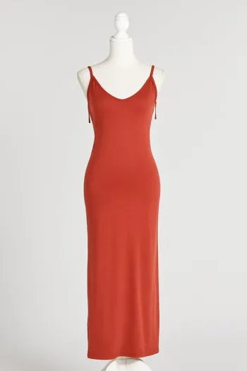 🌺 Robe longue rouge brique – Etam – Taille S / 36 – Neuve avec étiquette