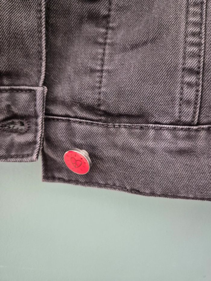 Veste noire rock, en jean, taille 38, Desigual, neuve - photo numéro 4