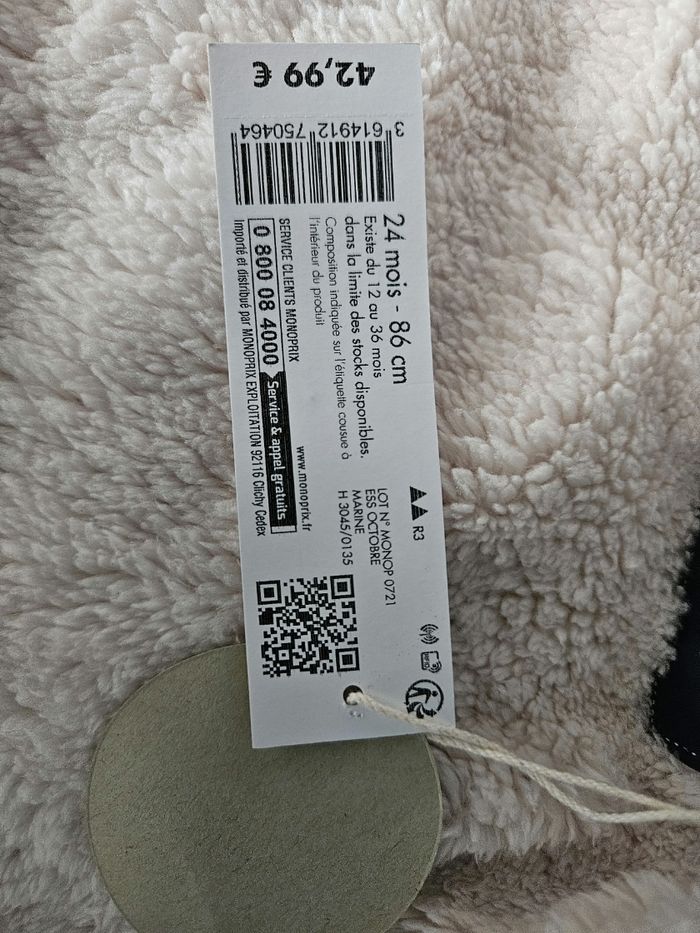 Manteau hiver doublé polaire bout'chou neuf 24 mois avec étiquette - photo numéro 4